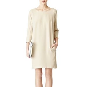 Reiss Three Quarter Sleeve Tie Waist Mini Shift Dress sz 4